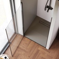 Душевая дверь в нишу Am.Pm Sunny W87G-90-1P-BT, 90 см, стекло прозрачное, профиль черный матовый