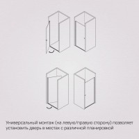 Душевая дверь в нишу Am.Pm Sunny W87G-90-1P-MT, 90 см, стекло прозрачное, профиль хром матовый