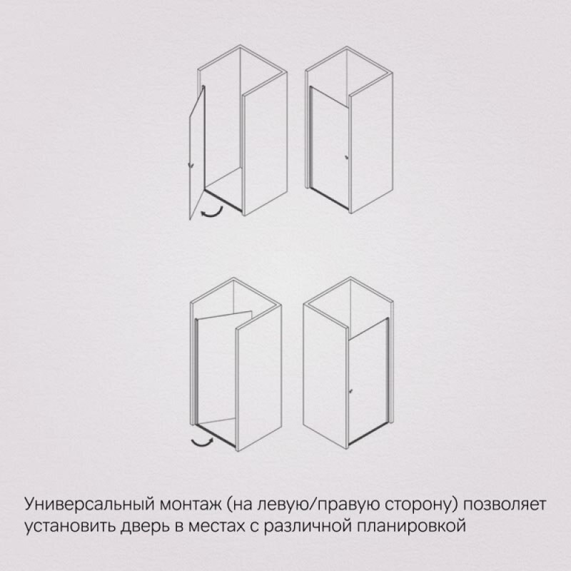 Душевая дверь в нишу Am.Pm Sunny W87G-90-1P-MT, 90 см, стекло прозрачное, профиль хром матовый