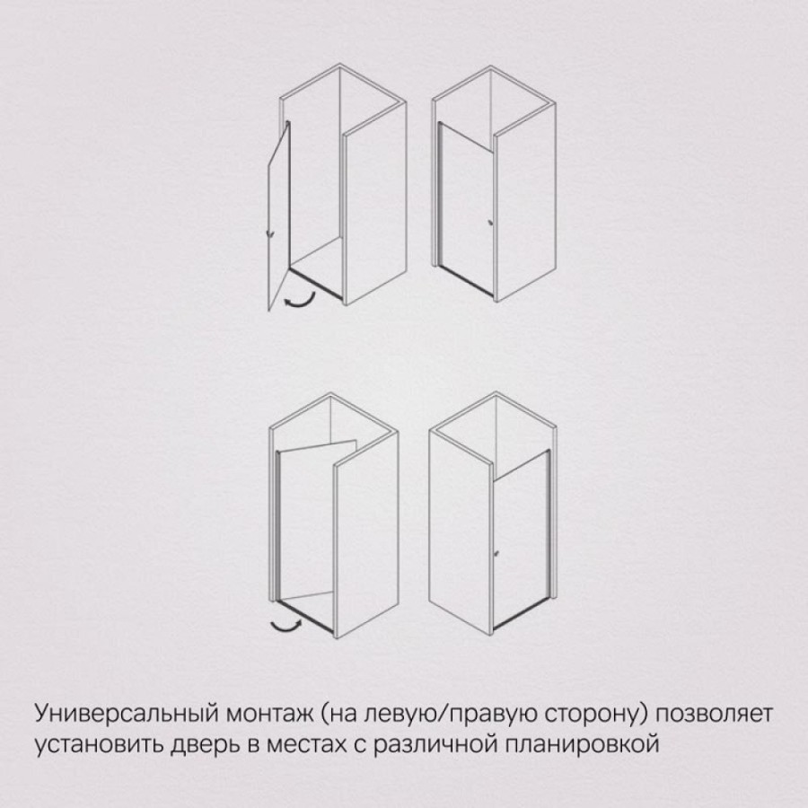 Душевая дверь в нишу Am.Pm Sunny W87G-90-1P-MT, 90 см, стекло прозрачное, профиль хром матовый