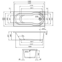 Ванна акриловая Am.Pm X-Joy W88A-150-070W-A 150 х 70 см