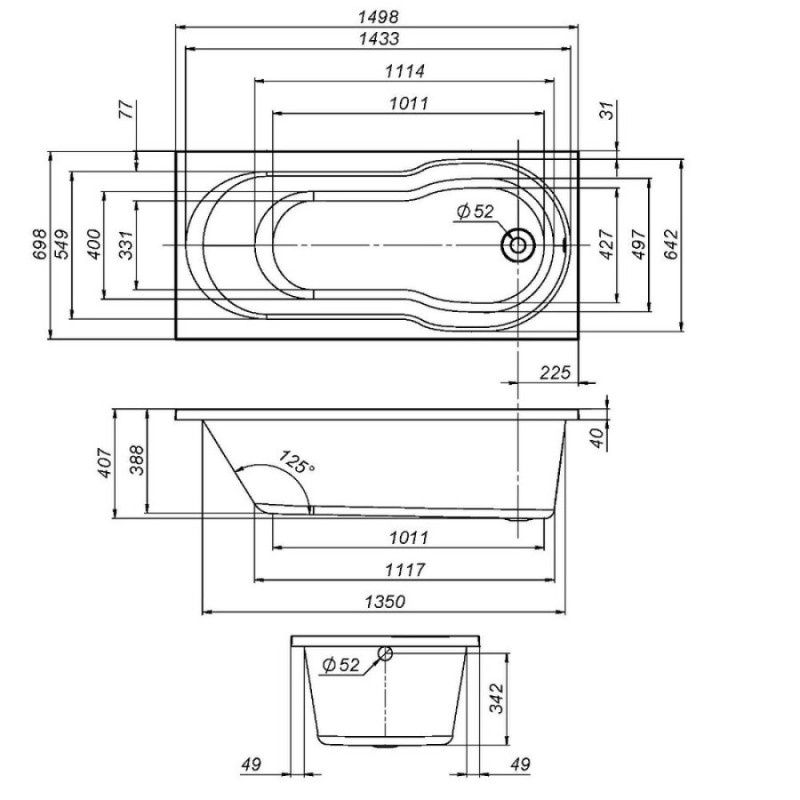 Ванна акриловая Am.Pm X-Joy W88A-150-070W-A 150 х 70 см