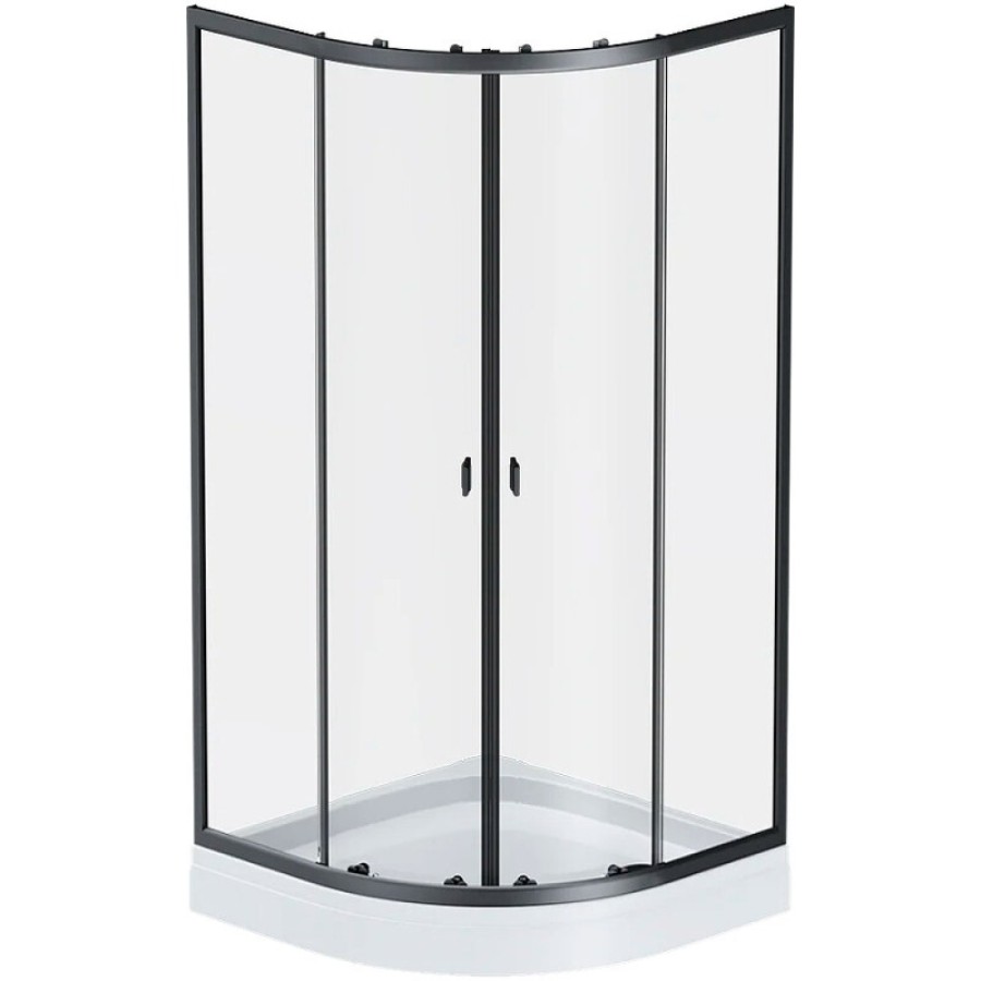 Душевой уголок Am.Pm X-Joy Twin Slide, 90 x 90 x 195 см, профиль черный матовый, стекло прозрачное, без поддона, W88E-205-090BT64