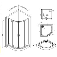 Душевой уголок Am.Pm X-Joy Twin Slide, 90 x 90 x 195 см, профиль черный матовый, стекло прозрачное, без поддона, W88E-205-090BT64