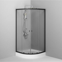 Душевой уголок Am.Pm X-Joy Twin Slide, 90 x 90 x 195 см, профиль черный матовый, стекло прозрачное, без поддона, W88E-205-090BT64