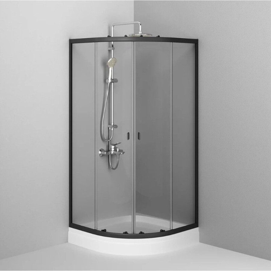Душевой уголок Am.Pm X-Joy Twin Slide, 90 x 90 x 195 см, профиль черный матовый, стекло прозрачное, без поддона, W88E-205-090BT64