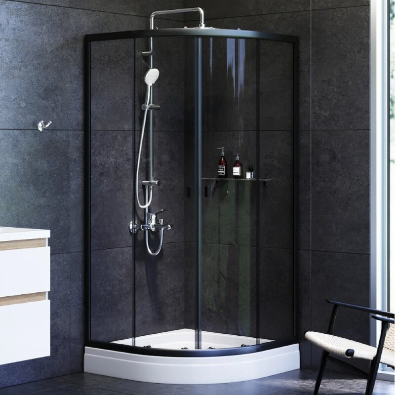 Душевой уголок Am.Pm X-Joy Twin Slide, 90 x 90 x 195 см, профиль черный матовый, стекло прозрачное, без поддона, W88E-205-090BT64