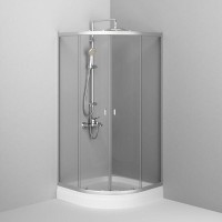Душевой уголок Am.Pm X-Joy Twin Slide, 90 x 90 см, профиль хром матовый, стекло прозрачное, c поддоном, W88E-205-090MT64