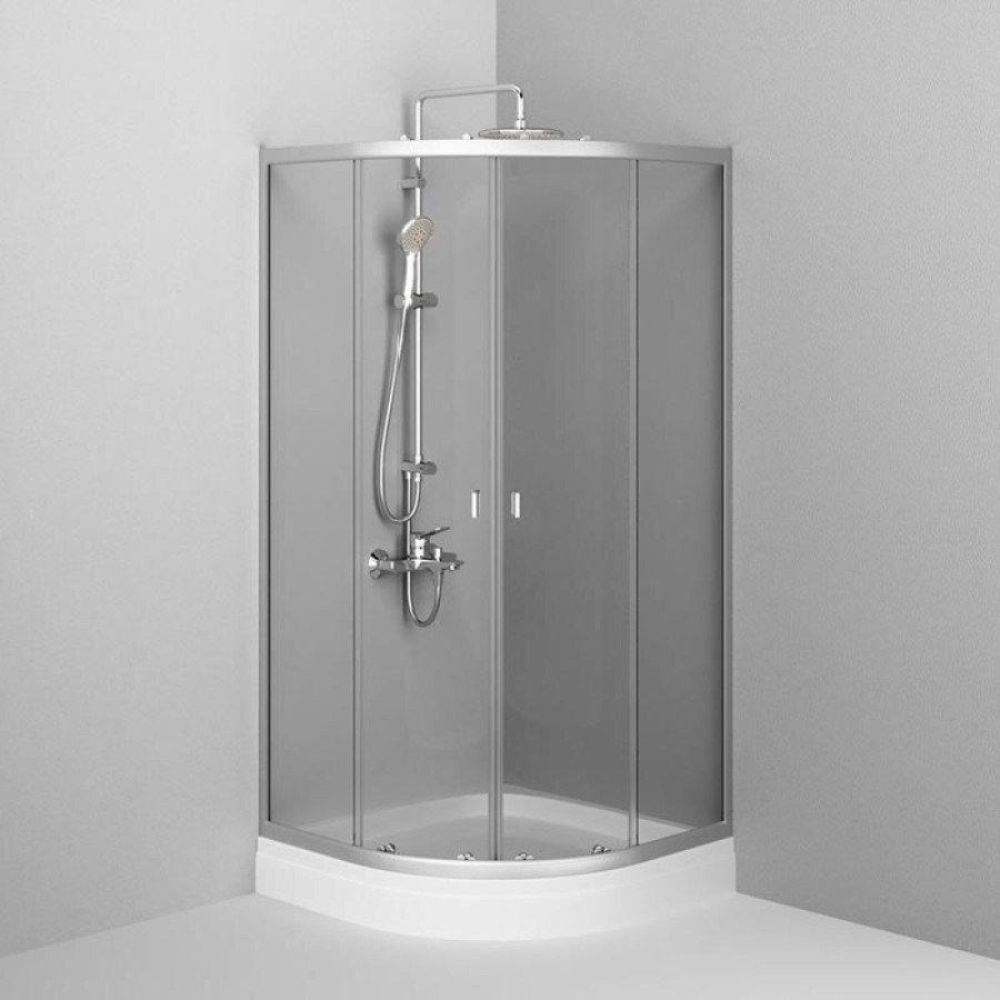 Душевой уголок Am.Pm X-Joy Twin Slide, 90 x 90 см, профиль хром матовый, стекло прозрачное, c поддоном, W88E-205-090MT64