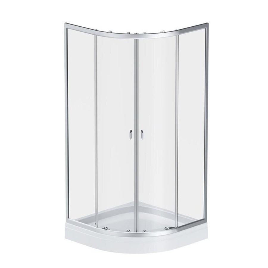 Душевой уголок Am.Pm X-Joy Twin Slide, 90 x 90 см, профиль хром матовый, стекло прозрачное, c поддоном, W88E-205-090MT64