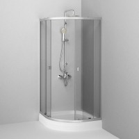 Душевой уголок Am.Pm X-Joy Twin Slide, 90 x 90 см, профиль хром матовый, стекло прозрачное, c поддоном, W88E-205-090MT64