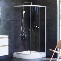 Душевой уголок Am.Pm X-Joy Twin Slide, 90 x 90 см, профиль хром матовый, стекло прозрачное, c поддоном, W88E-205-090MT64