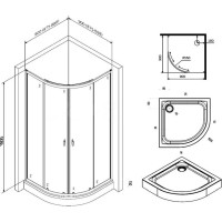 Душевой уголок Am.Pm X-Joy Twin Slide, 90 x 90 см, профиль хром матовый, стекло прозрачное, c поддоном, W88E-205-090MT64