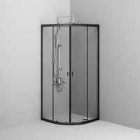 Душевой уголок Am.Pm X-Joy Twin Slide, 80 x 80 х 180 см, профиль черный матовый, стекло прозрачное, без поддона, W88G-205-080BT64