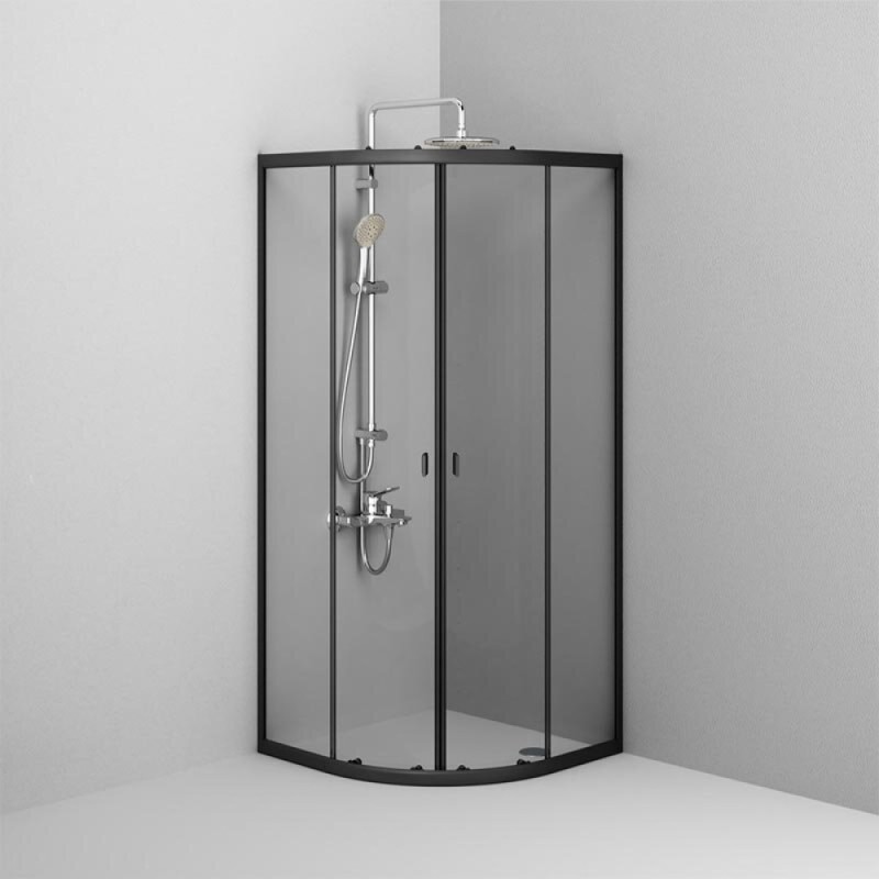 Душевой уголок Am.Pm X-Joy Twin Slide, 80 x 80 х 180 см, профиль черный матовый, стекло прозрачное, без поддона, W88G-205-080BT64