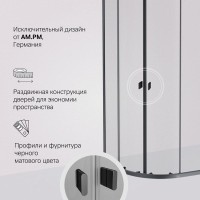 Душевой уголок Am.Pm X-Joy Twin Slide, 80 x 80 х 180 см, профиль черный матовый, стекло прозрачное, без поддона, W88G-205-080BT64