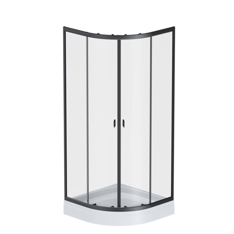 Душевой уголок Am.Pm X-Joy Twin Slide, 80 x 80 х 180 см, профиль черный матовый, стекло прозрачное, без поддона, W88G-205-080BT64