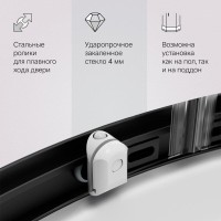 Душевой уголок Am.Pm X-Joy Twin Slide, 80 x 80 х 180 см, профиль черный матовый, стекло прозрачное, без поддона, W88G-205-080BT64