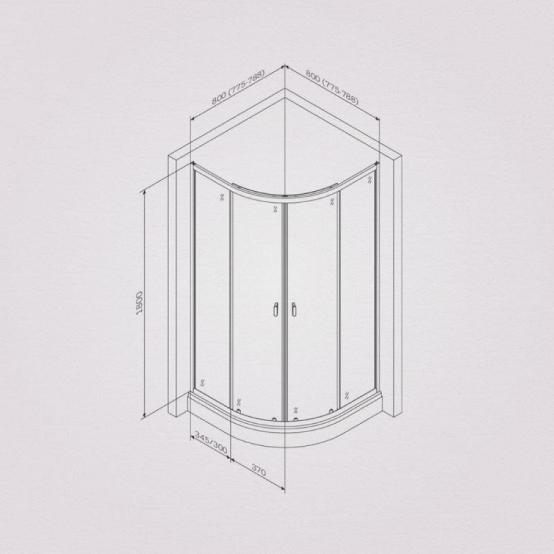 Душевой уголок Am.Pm X-Joy Twin Slide, 80 x 80 см, стекло прозрачное, профиль хром матовый, W88G-205-080MT64