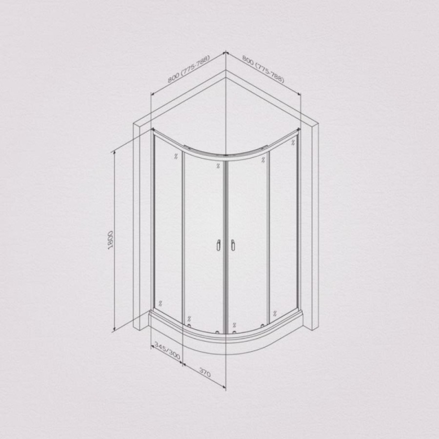 Душевой уголок Am.Pm X-Joy Twin Slide, 80 x 80 см, стекло прозрачное, профиль хром матовый, W88G-205-080MT64