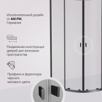 Душевой уголок Am.Pm X-Joy Twin Slide, 90 x 90 x 180 см, профиль черный матовый, стекло прозрачное, без поддона, W88G-205-090BT64