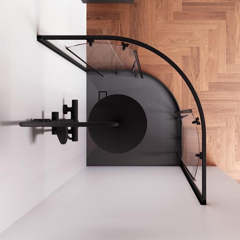 Душевой уголок Am.Pm X-Joy Twin Slide, 90 x 90 x 180 см, профиль черный матовый, стекло прозрачное, без поддона, W88G-205-090BT64