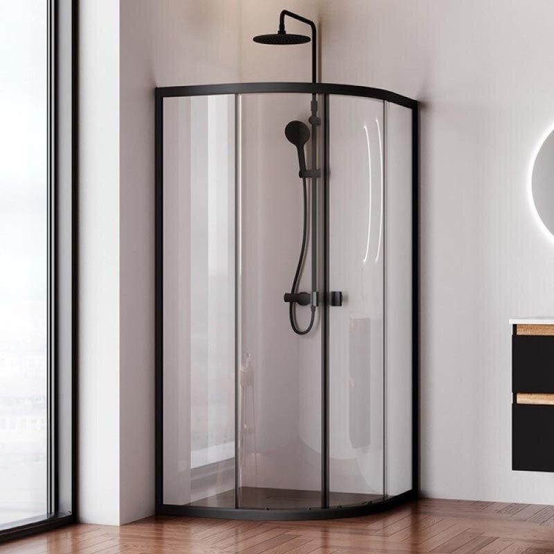 Душевой уголок Am.Pm X-Joy Twin Slide, 90 x 90 x 180 см, профиль черный матовый, стекло прозрачное, без поддона, W88G-205-090BT64