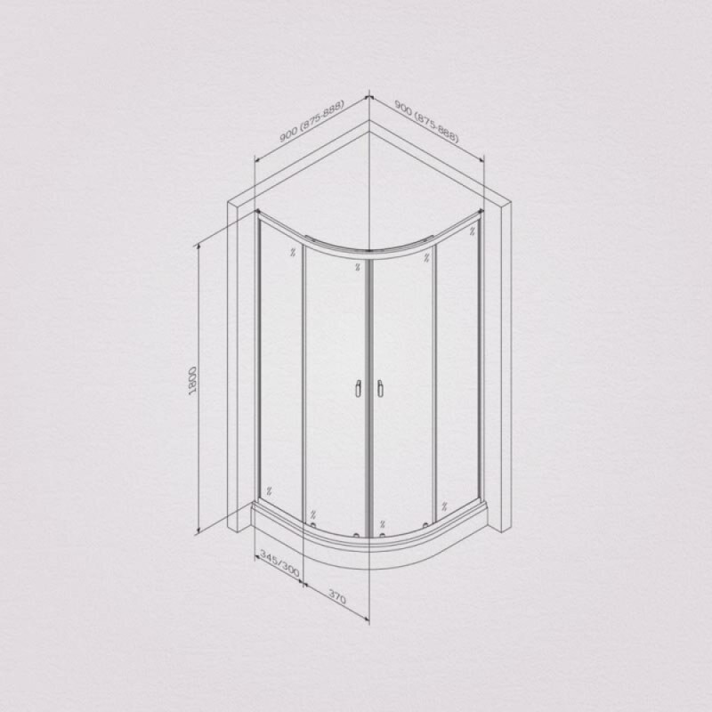 Душевой уголок Am.Pm X-Joy Twin Slide, 90 x 90 x 180 см, профиль черный матовый, стекло прозрачное, без поддона, W88G-205-090BT64