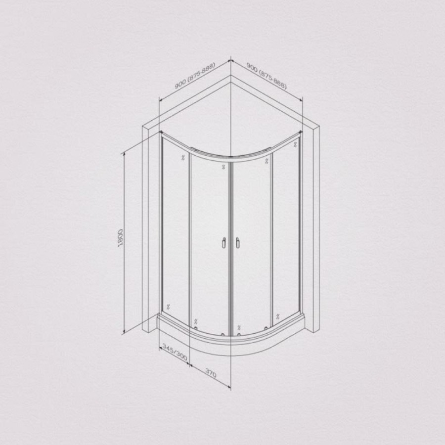Душевой уголок Am.Pm X-Joy Twin Slide, 90 x 90 x 180 см, профиль черный матовый, стекло прозрачное, без поддона, W88G-205-090BT64
