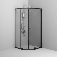 Душевой уголок Am.Pm X-Joy Twin Slide, 90 x 90 x 180 см, профиль черный матовый, стекло прозрачное, без поддона, W88G-205-090BT64