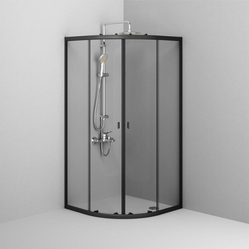 Душевой уголок Am.Pm X-Joy Twin Slide, 90 x 90 x 180 см, профиль черный матовый, стекло прозрачное, без поддона, W88G-205-090BT64