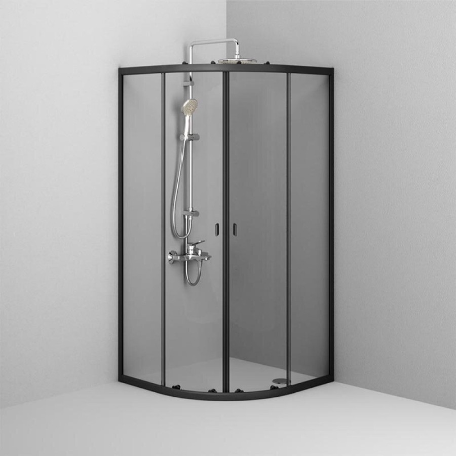 Душевой уголок Am.Pm X-Joy Twin Slide, 90 x 90 x 180 см, профиль черный матовый, стекло прозрачное, без поддона, W88G-205-090BT64