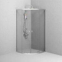 Душевой уголок Am.Pm X-Joy Twin Slide, 90 x 90 см, профиль хром матовый, стекло прозрачное, без поддона, W88G-205-090MT64