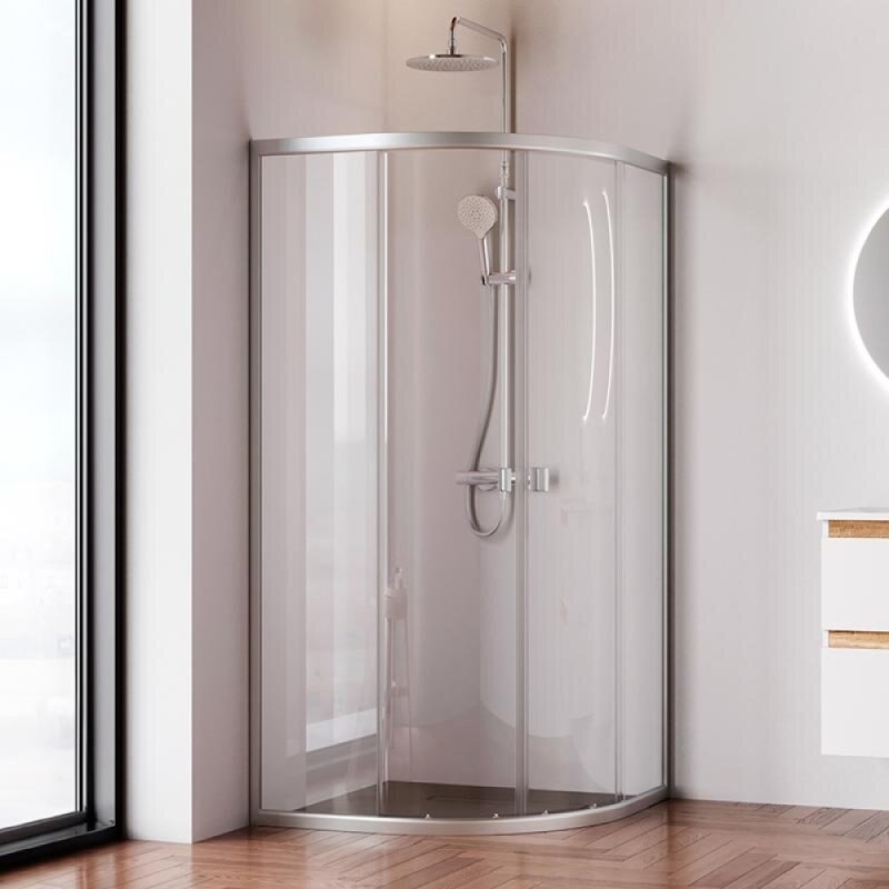 Душевой уголок Am.Pm X-Joy Twin Slide, 90 x 90 см, профиль хром матовый, стекло прозрачное, без поддона, W88G-205-090MT64
