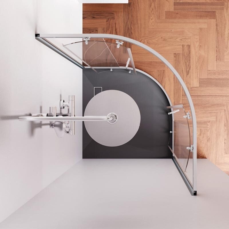 Душевой уголок Am.Pm X-Joy Twin Slide, 90 x 90 см, профиль хром матовый, стекло прозрачное, без поддона, W88G-205-090MT64