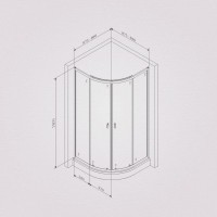 Душевой уголок Am.Pm X-Joy Twin Slide, 90 x 90 см, профиль хром матовый, стекло прозрачное, без поддона, W88G-205-090MT64