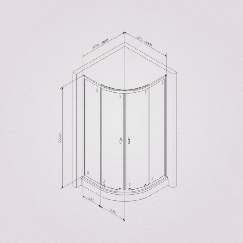 Душевой уголок Am.Pm X-Joy Twin Slide, 90 x 90 см, профиль хром матовый, стекло прозрачное, без поддона, W88G-205-090MT64