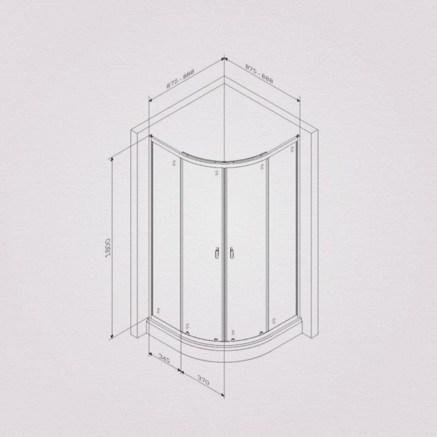Душевой уголок Am.Pm X-Joy Twin Slide, 90 x 90 см, профиль хром матовый, стекло прозрачное, без поддона, W88G-205-090MT64