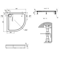Душевой поддон Am.Pm X-Joy W88T-205-090W64 Twin Slide 90 х 90 см, четверть круга, цвет белый