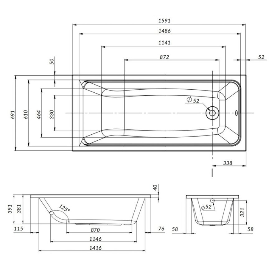 Ванна акриловая A0 Am.Pm Gem W90A-160-070W-A, 160 x 70 см, цвет белый