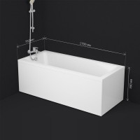 Ванна акриловая Am.Pm Gem W90A-170-075W-A, 170 x 75 см, цвет белый