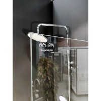 Душевая шторка на ванну Am.Pm Gem W90BS-D3W5-140CT, 80х140 см, поворотная, профиль хром, стекло прозрачное