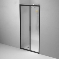 Душевая дверь в нишу Am.Pm Gem Solo 100 х 195 см, раздвижная, стёкла прозрачное и матовое, профиль черный матовый, W90G-100-1-195BM