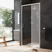 Душевая дверь в нишу Am.Pm Gem Solo 100 х 195 см, раздвижная, стёкла прозрачное и матовое, профиль хром матовый, W90G-100-1-195MM