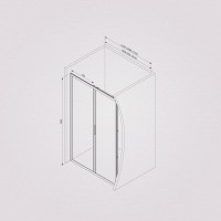 Душевая дверь в нишу Am.Pm Gem Solo 110 х 195 см, раздвижная, стёкла прозрачное и матовое, профиль черный матовый, W90G-110-1-195BM