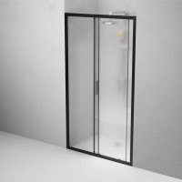 Душевая дверь в нишу Am.Pm Gem Solo 110 х 195 см, раздвижная, стёкла прозрачное и матовое, профиль черный матовый, W90G-110-1-195BM