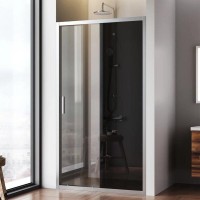 Душевая дверь в нишу Am.Pm Gem Solo 110 х 195 см, раздвижная, стёкла прозрачное и тонированное, профиль хром матовый, W90G-110-1-195MG