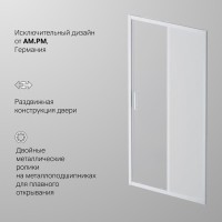 Душевая дверь в нишу Am.Pm Gem Solo 110 х 195 см, раздвижная, стёкла прозрачное и матовое, профиль хром матовый, W90G-110-1-195MM