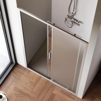 Душевая дверь в нишу Am.Pm Gem Solo 110 х 195 см, раздвижная, стёкла прозрачное и матовое, профиль хром матовый, W90G-110-1-195MM