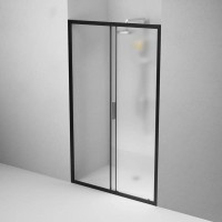 Душевая дверь в нишу Am.Pm Gem Solo 120 х 195 см, раздвижная, стёкла прозрачное и матовое, профиль черный матовый, W90G-120-1-195BM